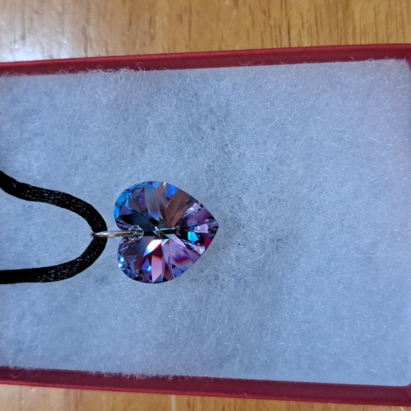 Jewelry - Tropical Orchid Crystal Heart Necklace